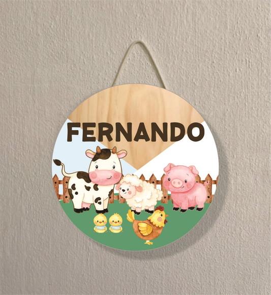 Placa Decoração Infantil Porta Maternidade Fazendinha em mdf
