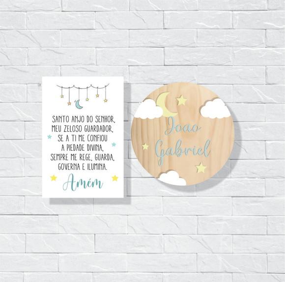 Placas Decoração Infantil santo anjo do senhor mdf