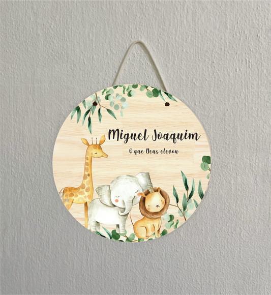 Placa Decoração Infantil Porta Maternidade Safari em mdf