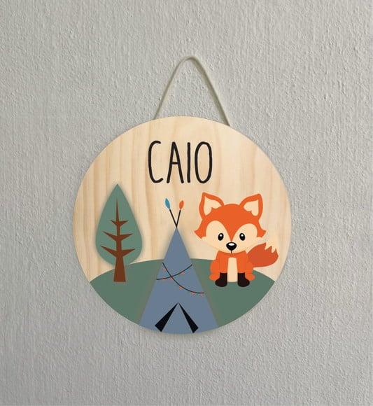 Placa Decoração Infantil Porta Maternidade raposa em mdf