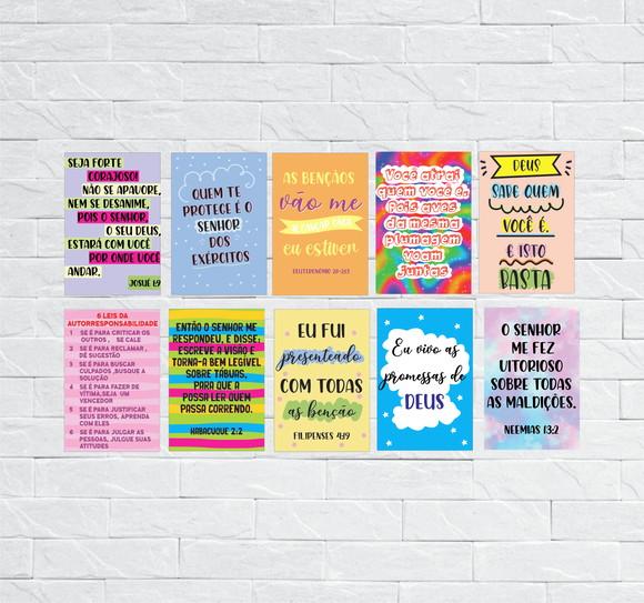 kit com 10 Placas decorativas frases em mdf
