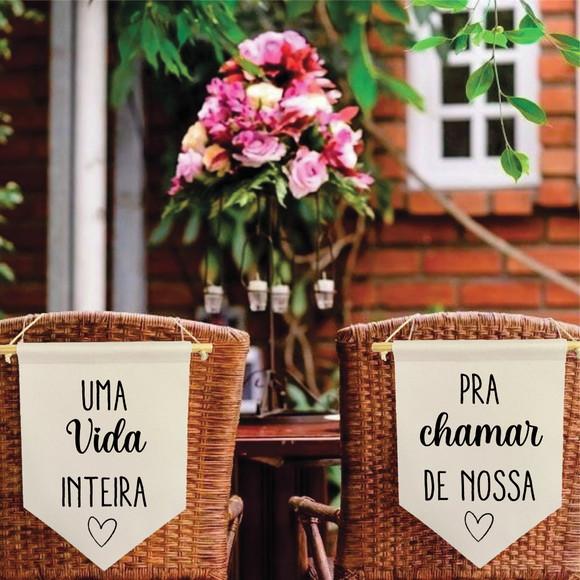 2 Flamulas Decorativas Uma Vida Inteira pra Chamar de Nossa