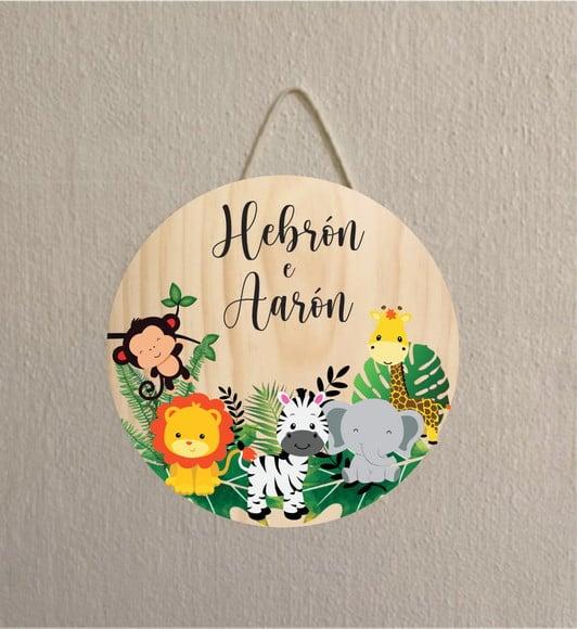 Placa Decoração Infantil Porta Maternidade safari em mdf