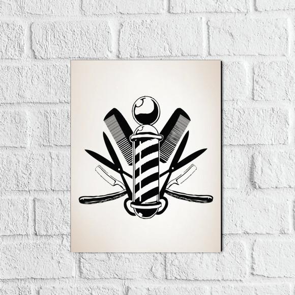 Placa Decorativa Barbearia em mdf