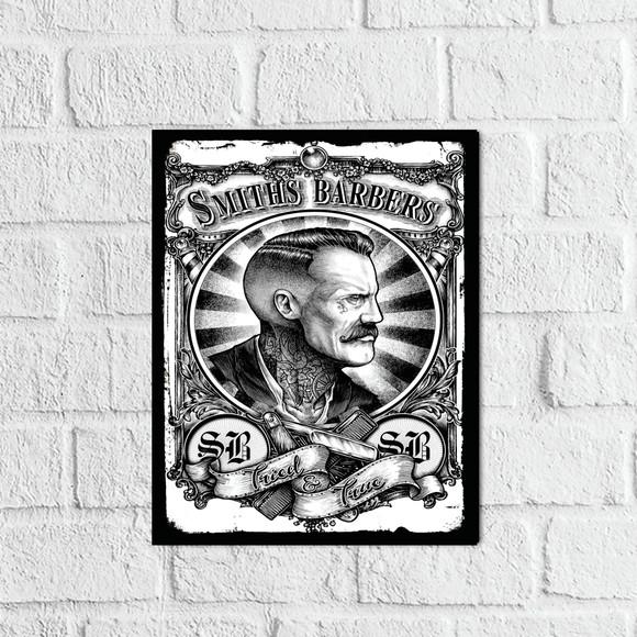Placa Decorativa Barbearia Smiths barbers em mdf