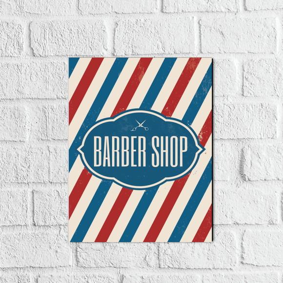 Placa Decorativa Barbearia listras em mdf