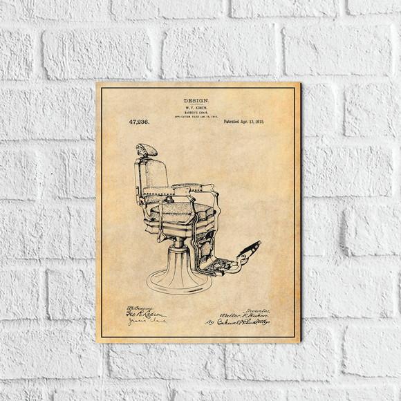 Placa Decorativa desenho cadeira Barbearia barbeiro em mdf