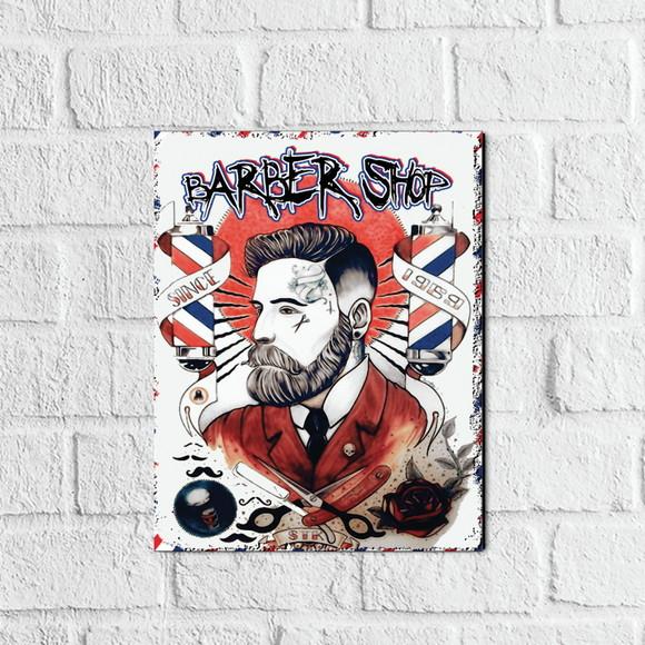 Placa Decorativa Barbearia barber shop em mdf