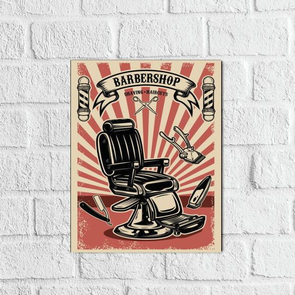 Placa Decorativa barbershop barbearia em mdf