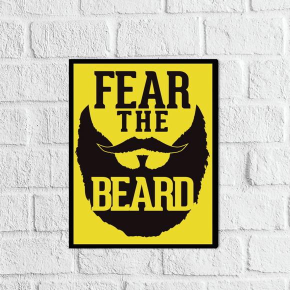 Placa Decorativa fear the beard barbearia em mdf