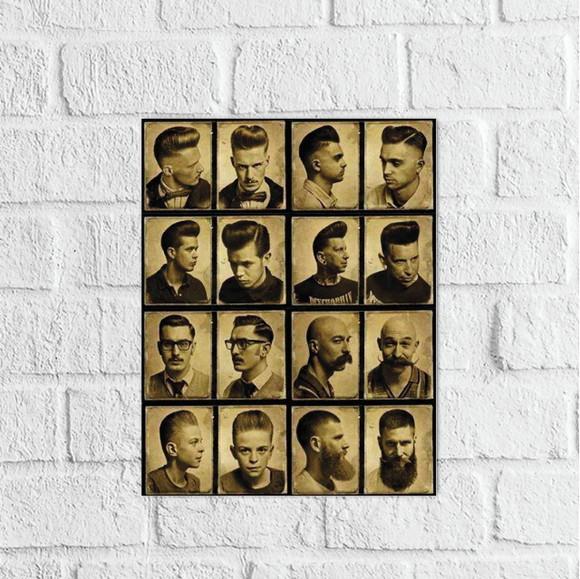 Placa Decorativa Barbearia cortes de cabelo em mdf