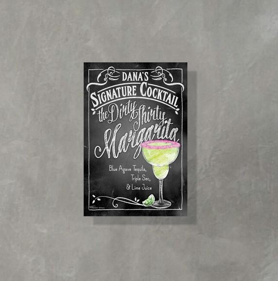 Placa Decorativa Receita Drinks Margarita 20x30cm