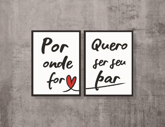 kit com 2 Placa decorativa dia dos namorados por onde for