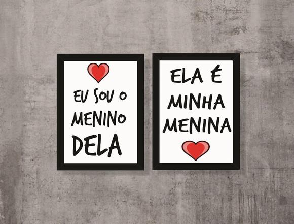 kit com 2 Placas decorativas dia dos namorados em mdf