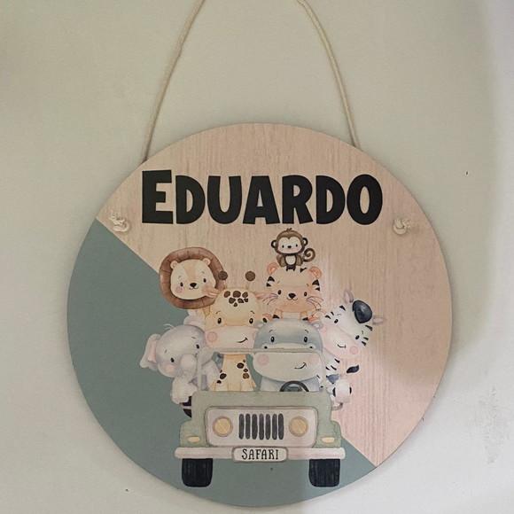 Flâmula redonda infantil para porta em mdf