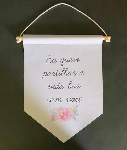 Flamula decorativa eu quero partilhar a vida com você