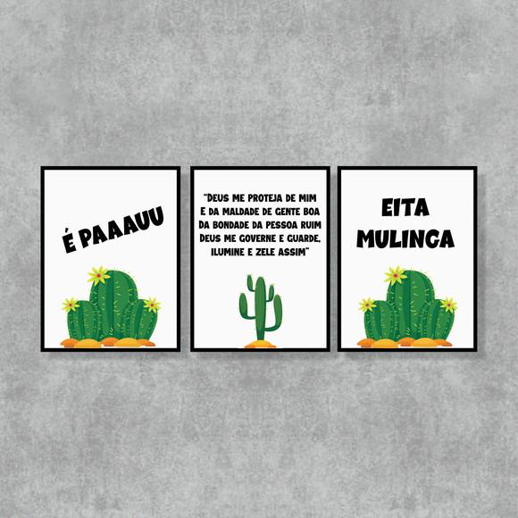 kit 3 Placas decorativas deus me proteja de mim em mdf