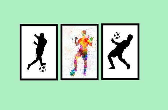 kit com 3 Placas decorativas futebol em mdf