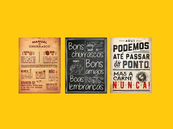 kit com 3 Placas decorativas área gourmet em mdf 30x40