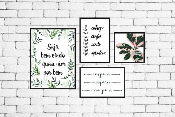 kit 4 Placas decorativas seja bem vindo em mdf