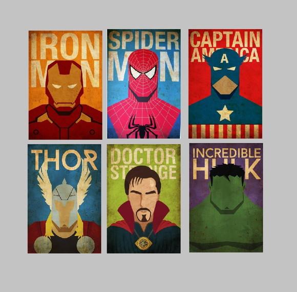kit com 6 Placas decorativas os vingadores heróis em mdf