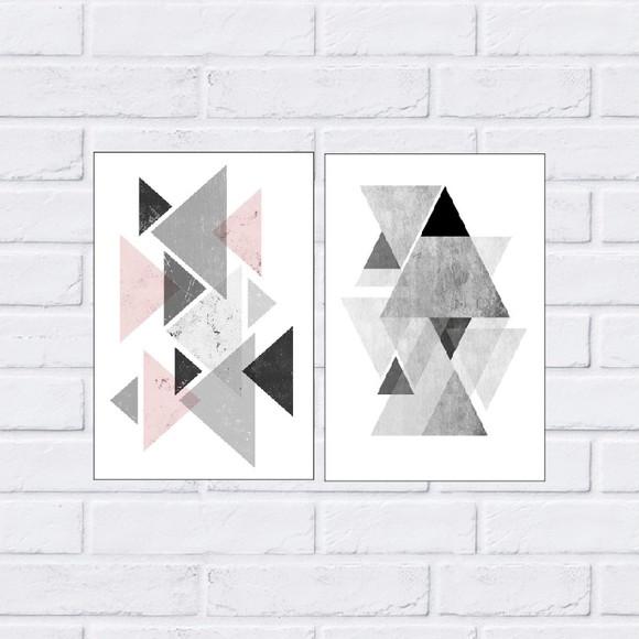 kit com 2 Placas decorativas desenhos geométricos em mdf