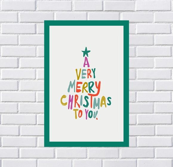 Placa Decorativa Very Merry Christmas To You 20x30