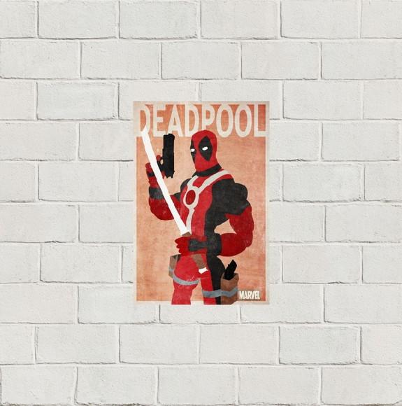 Placa Decorativa heróis Marvel Deadpool 20x30
