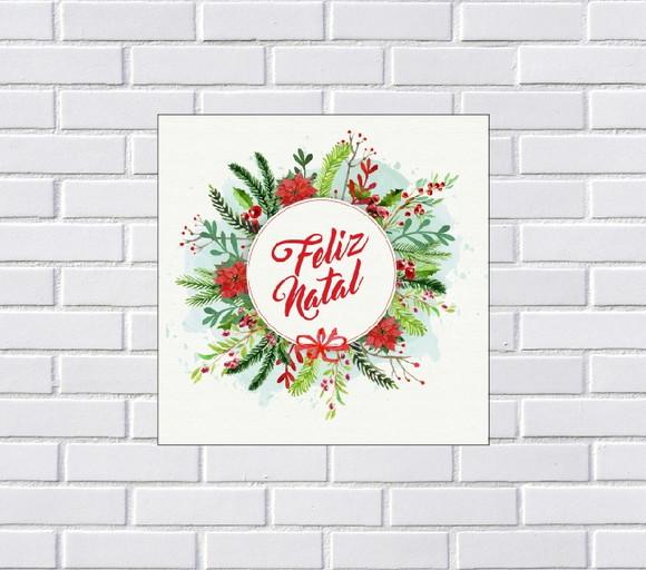 Placa Decorativa Feliz Natal 20x20
