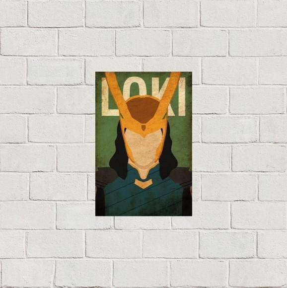 Placa Decorativa heróis Marvel Loki 20x30