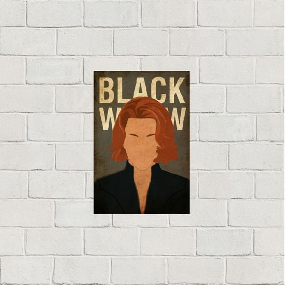 Placa Decorativa heróis Marvel Viúva Negra 20x30
