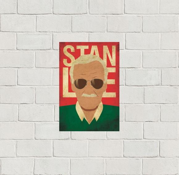 Placa Decorativa heróis Marvel Stan Lee 20x30