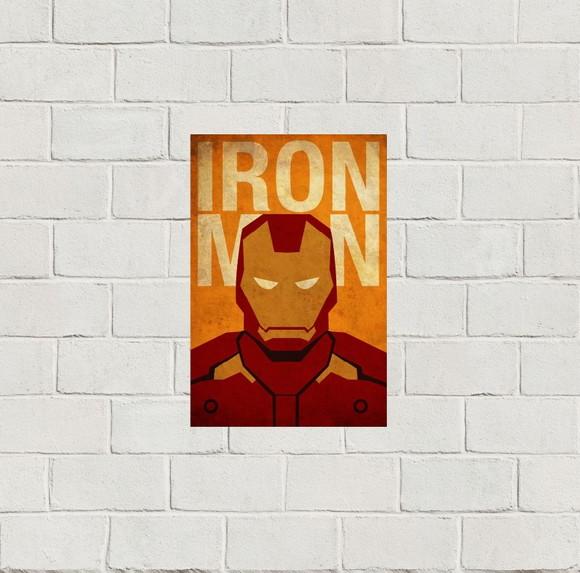 Placa Decorativa heróis Marvel Homem de ferro 20x30