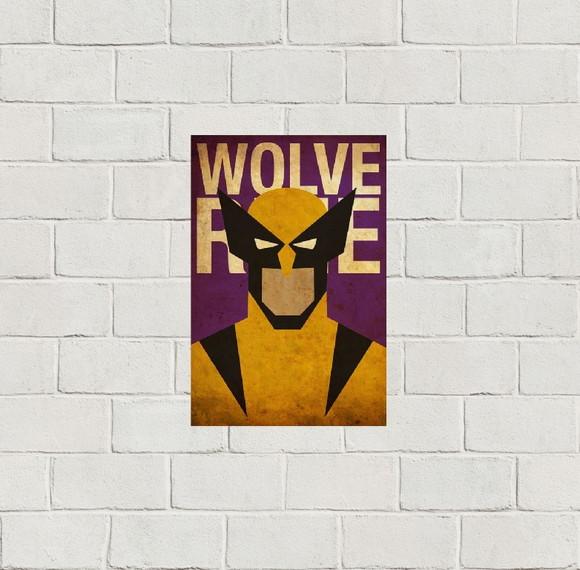 Placa Decorativa heróis Marvel Wolverine 20x30