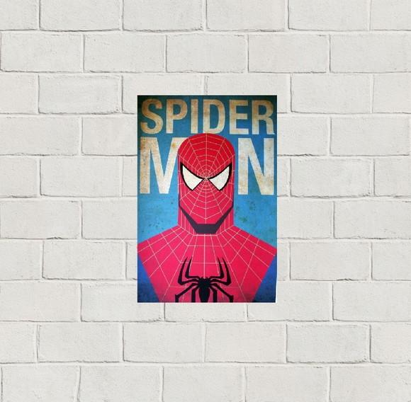 Placa Decorativa heróis Marvel homem aranha 20x30