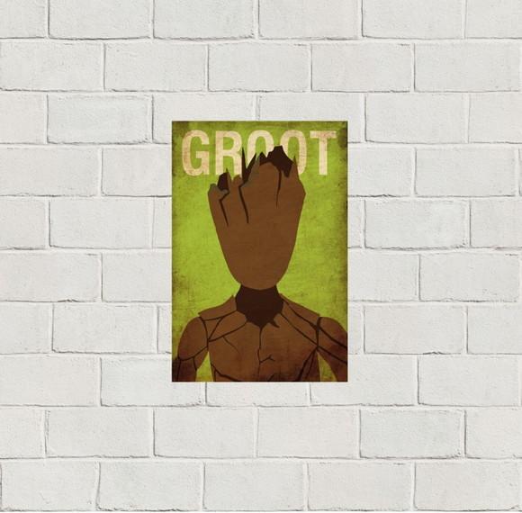 Placa Decorativa heróis Marvel Groot 20x30