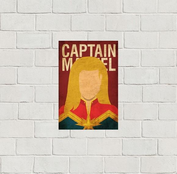Placa Decorativa heróis Marvel capitã marvel 20x30