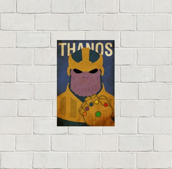 Placa Decorativa heróis Marvel Thanos 20x30