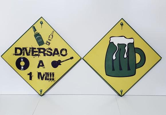 kit com 2 Placas decorativas beer cerveja em mdf