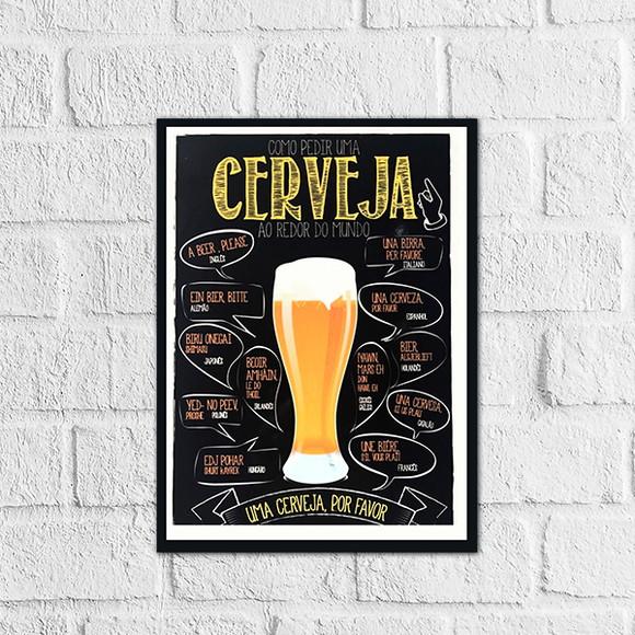 Placa Decorativa Bar Bebidas cerveja em mdf