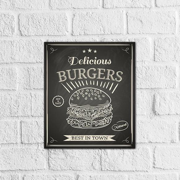 Placa Decorativa hotdog hambúrguer