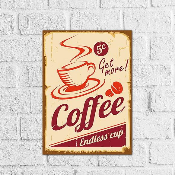Placa Decorativa café em mdf 20x30