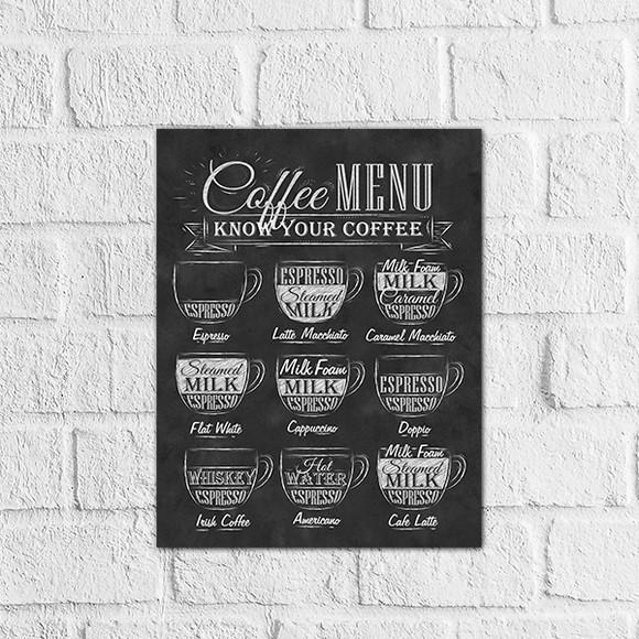 Placa Decorativa café em mdf 20x30
