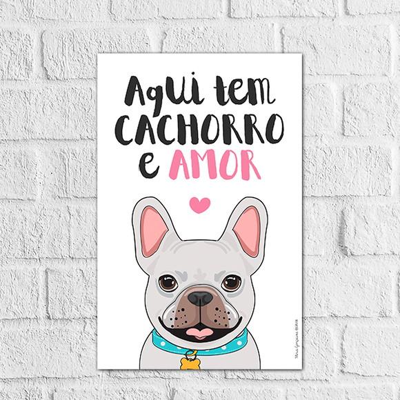 Placa Decorativa cachorro em mdf 20x30