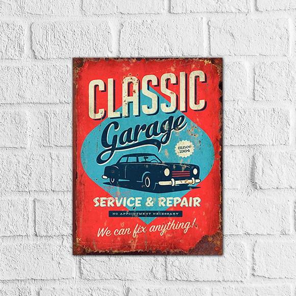 Placa Decorativa carros e motos em mdf 20x30