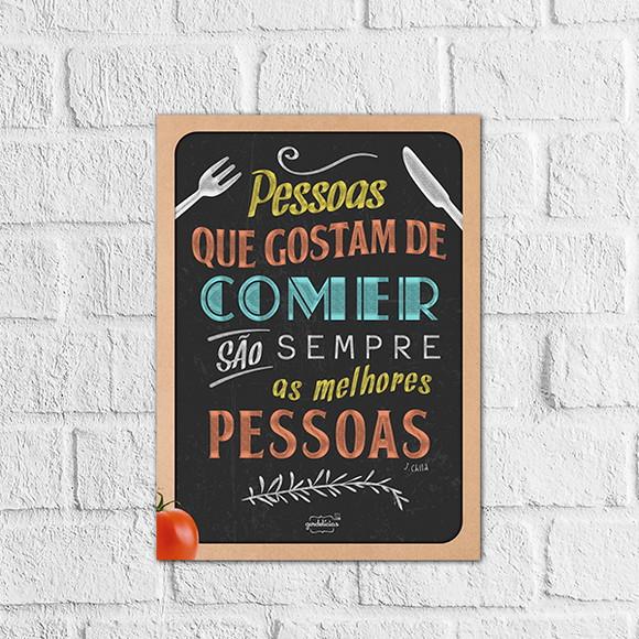 Placas decorativas Frases cozinha em mdf 20x30