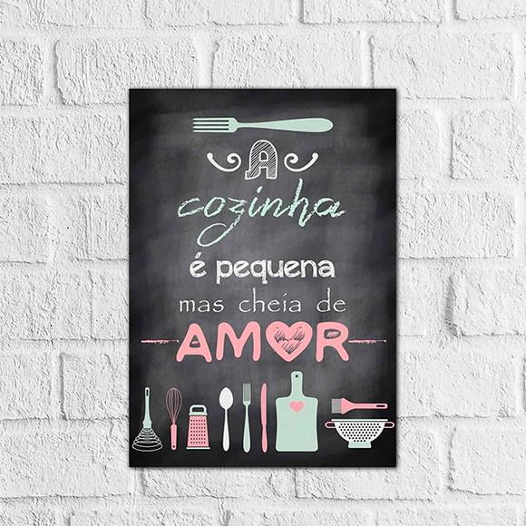 Placas decorativas Frases cozinha em mdf 20x30