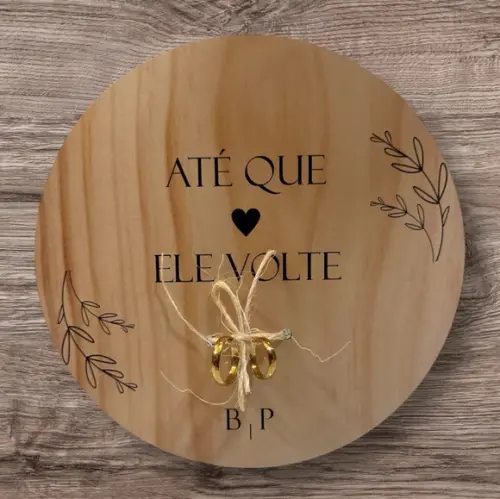 Placa Redonda Porta Aliança até Que Ele Volte