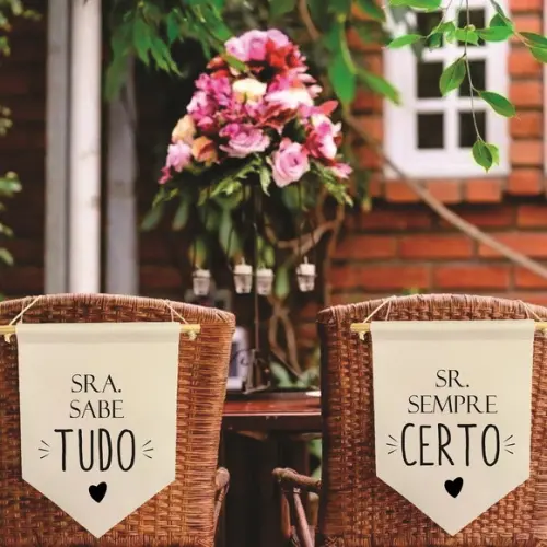 2 Flamulas Casamento Sra Sabe Tudo Sr Sempre Certo