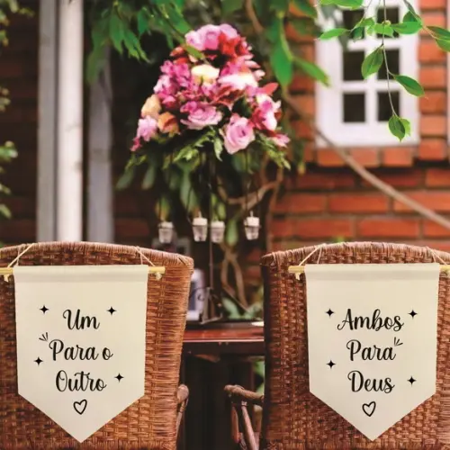 2 Flamulas Decorativas Um para o Outro Ambos para Deus